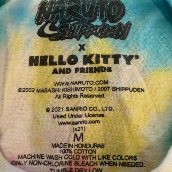 Naruto Shippuden x Hello Kitty & Friends Shonen Jump Sanrio Tie Dye Shirt-Size M - Picture 5 of 5